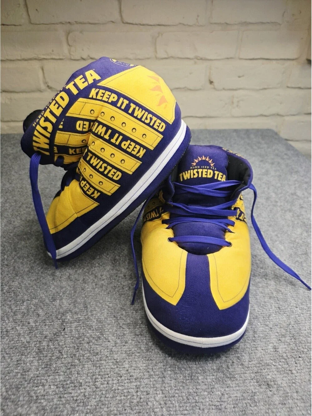 Banned Goods x Twisted Tea Plush Sneaker Slippers – One Size Fits Most – Rare